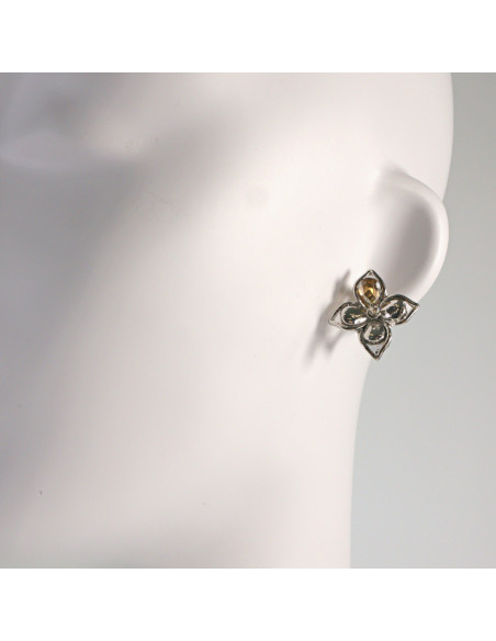 Klipsy do Uszu Lolita Akcesoria Klips do UCHA  SREBRNE LILIJKI