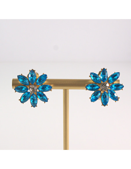 Klipsy do Uszu Lolita Akcesoria Klips do UCHA NIEBIESKIE KWIATKI