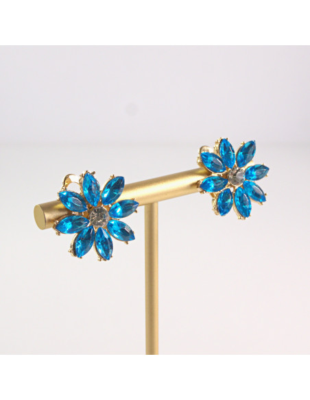 Klipsy do Uszu Lolita Akcesoria Klips do UCHA NIEBIESKIE KWIATKI