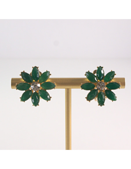 Klipsy do Uszu Lolita Akcesoria Klips do UCHA ZIELONE KWIATKI