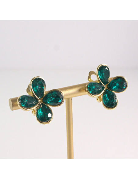 Klipsy do Uszu Lolita Akcesoria Klips do UCHA ZIELONE KONICZYNKI