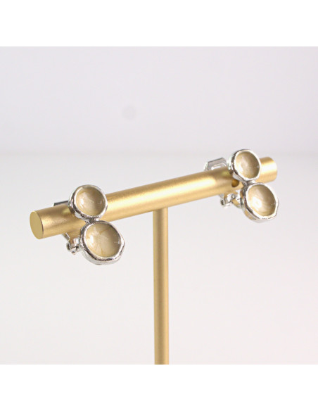 Klipsy do Uszu Lolita Akcesoria Klips do UCHA MINIMALIZM BEŻOWE