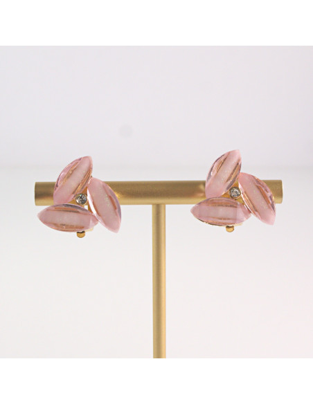 Klipsy do Uszu Lolita Akcesoria Klips do UCHA ŁOSOSIOWO- RÓZOWE