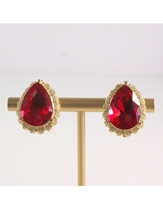 Klipsy do Uszu Lolita Akcesoria Klips do UCHA CZERWONE ŁEZKI