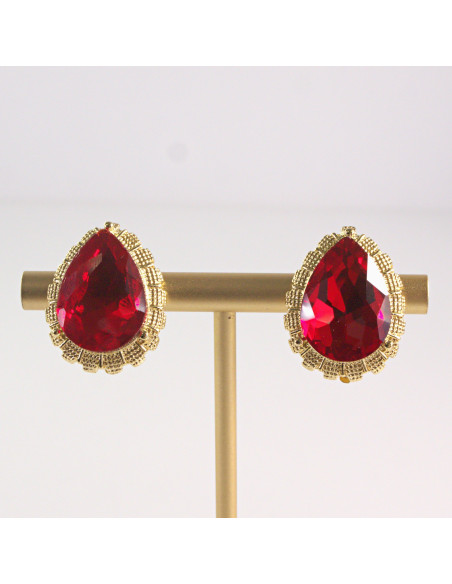 Klipsy do Uszu Lolita Akcesoria Klips do UCHA CZERWONE ŁEZKI