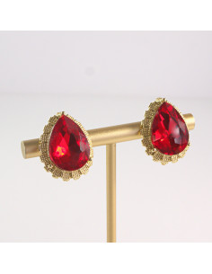 Klipsy do Uszu Lolita Akcesoria Klips do UCHA CZERWONE ŁEZKI 2