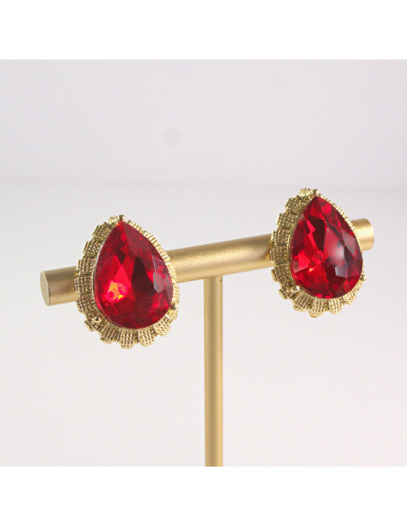 Klipsy do Uszu Lolita Akcesoria Klips do UCHA CZERWONE ŁEZKI