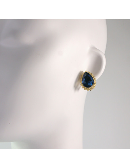 Klipsy do Uszu Lolita Akcesoria Klips do UCHA GRANATOWE ŁEZKI