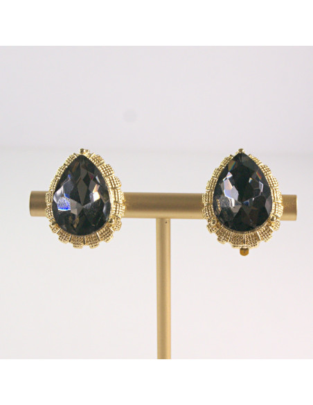 Klipsy do Uszu Lolita Akcesoria Klips do UCHA GRAFITOWE ŁEZKI