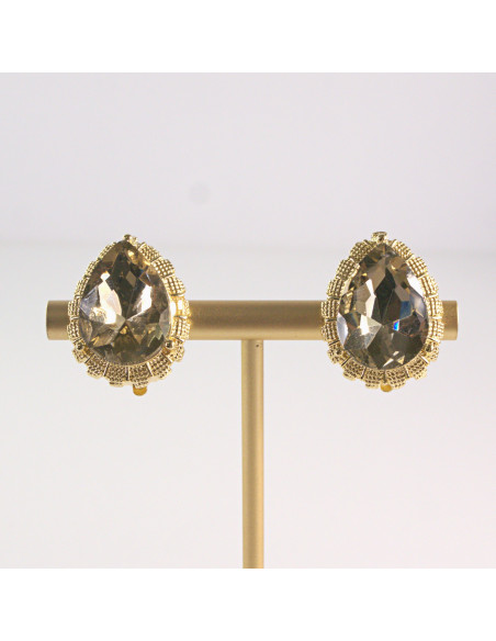 Klipsy do Uszu Lolita Akcesoria Klips do UCHA MIODOWE / BEŻOWE ŁEZKI