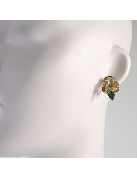 Klipsy do Uszu Lolita Akcesoria Klips do UCHA BEŻOWE RÓŻYCZKI