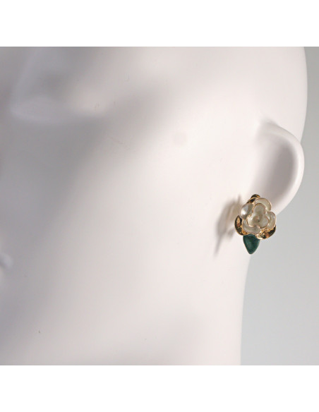 Klipsy do Uszu Lolita Akcesoria Klips do UCHA KREMOWE RÓŻYCZKI