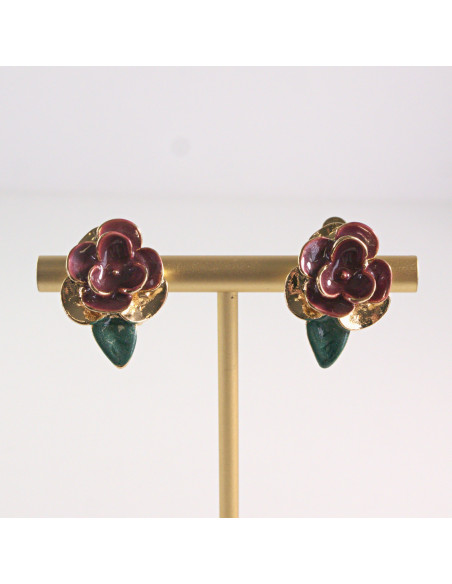 Klipsy do Uszu Lolita Akcesoria Klips do UCHA BORDOWE RÓŻYCZKI