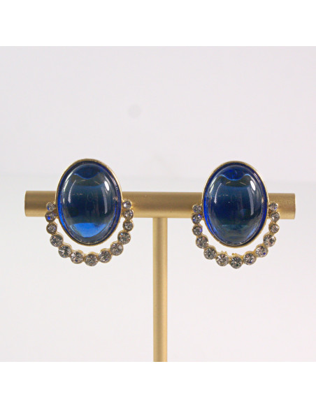 Klipsy do Uszu Lolita Akcesoria Klips do UCHA NIEBIESKIE ELIPSY