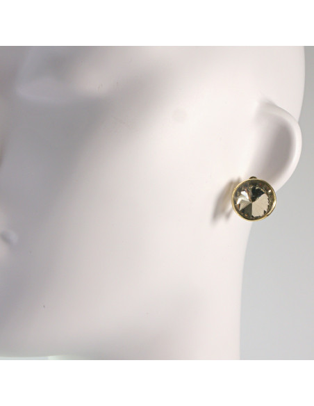 Klipsy do Uszu Lolita Akcesoria Klips do UCHA BEŻOWE GUZIKI