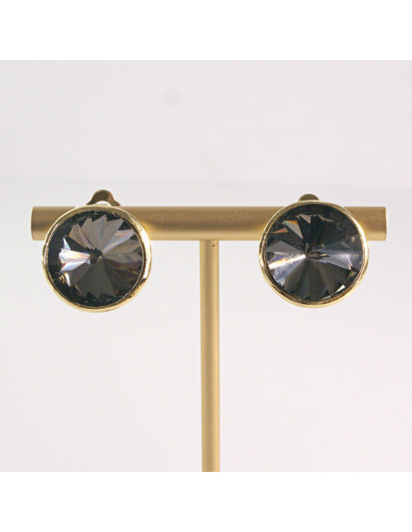 Klipsy do Uszu Lolita Akcesoria Klips do UCHA GRAFITOWE GUZIKI