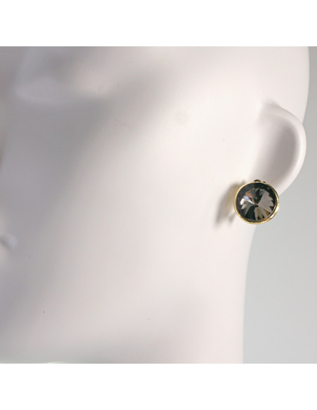 Klipsy do Uszu Lolita Akcesoria Klips do UCHA GRAFITOWE GUZIKI