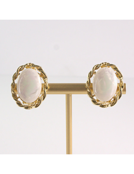 Klipsy do Uszu Lolita Akcesoria Klips do UCHA MARMURKOWY  MEDALION