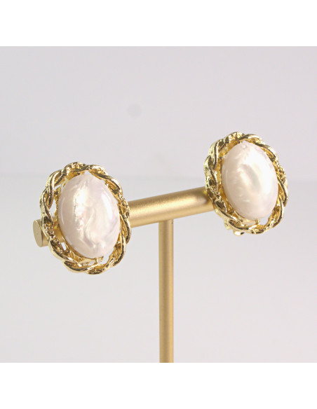 Klipsy do Uszu Lolita Akcesoria Klips do UCHA MARMURKOWY  MEDALION