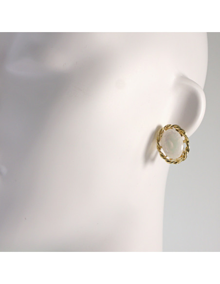 Klipsy do Uszu Lolita Akcesoria Klips do UCHA MARMURKOWY  MEDALION