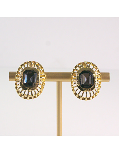 Klipsy do Uszu Lolita Akcesoria Klips do UCHA GRAFITOWA ROZETA