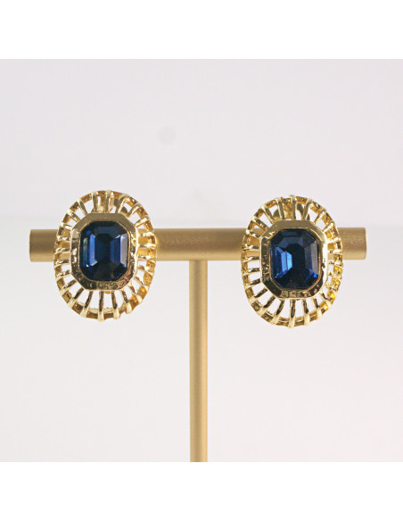 Klipsy do Uszu Lolita Akcesoria Klips do UCHA GRANATOWA  ROZETA