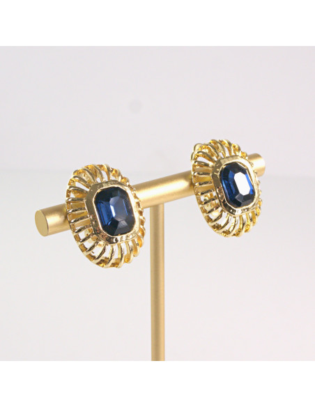 Klipsy do Uszu Lolita Akcesoria Klips do UCHA GRANATOWA  ROZETA