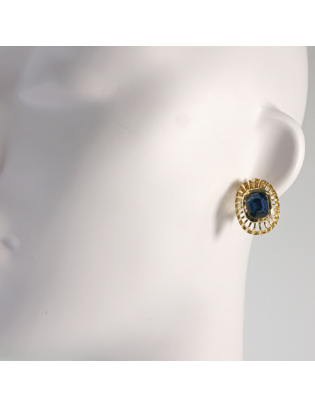 Klipsy do Uszu Lolita Akcesoria Klips do UCHA GRANATOWA  ROZETA