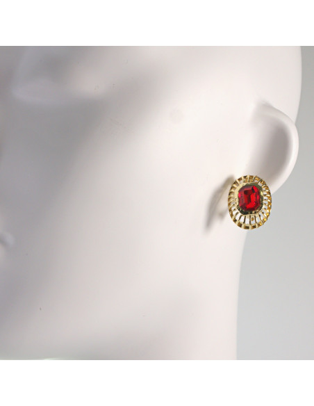 Klipsy do Uszu Lolita Akcesoria Klips do UCHA CZERWONA ROZETA