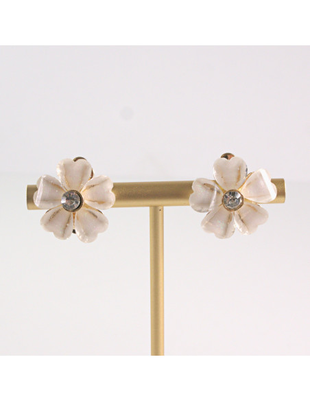 Klipsy do Uszu Lolita Akcesoria Klips do UCHA KWIATEK ECRU