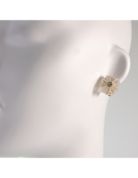 Klipsy do Uszu Lolita Akcesoria Klips do UCHA KWIATEK ECRU