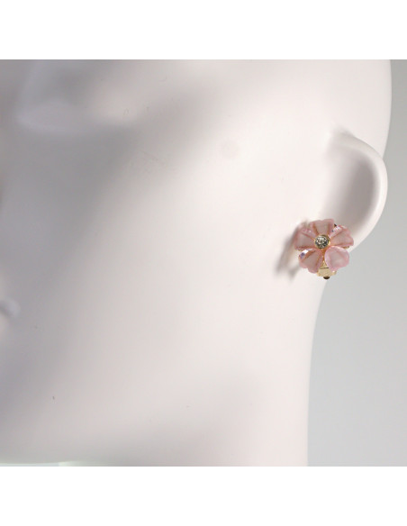 Klipsy do Uszu Lolita Akcesoria Klips do UCHA RÓŻOWY KWIATEK