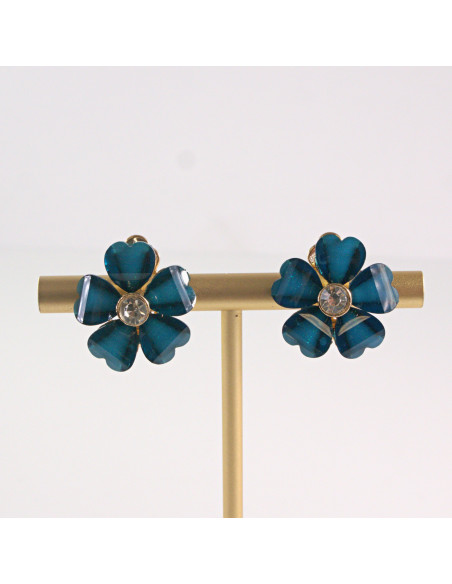 Klipsy do Uszu Lolita Akcesoria Klips do UCHA GRANATOWY KWIATEK