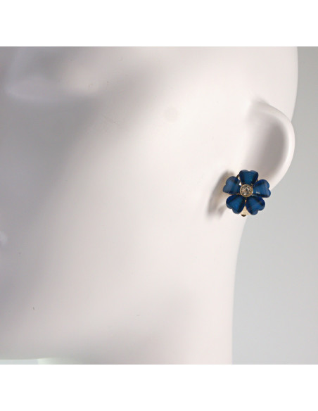 Klipsy do Uszu Lolita Akcesoria Klips do UCHA GRANATOWY KWIATEK