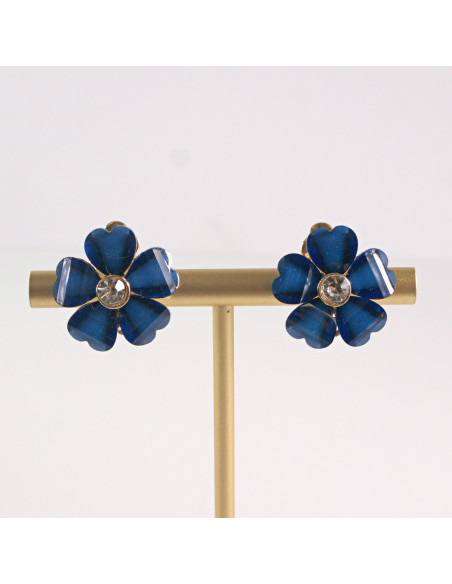 Klipsy do Uszu Lolita Akcesoria Klips do UCHA NIEBIESKI KWIATEK