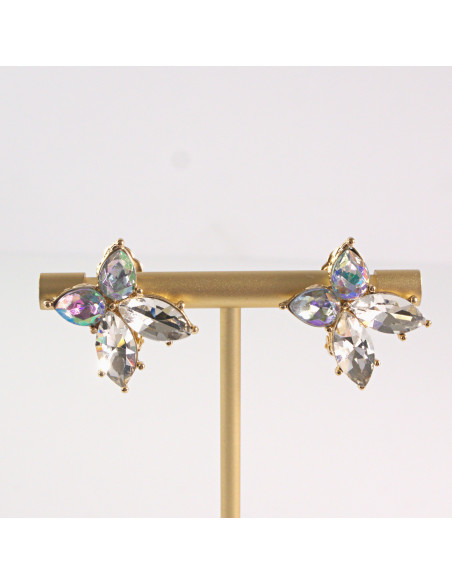 Klipsy do Uszu Lolita Akcesoria Klips do UCHA MOTYLKI MOTYLE CRYSTAL AB