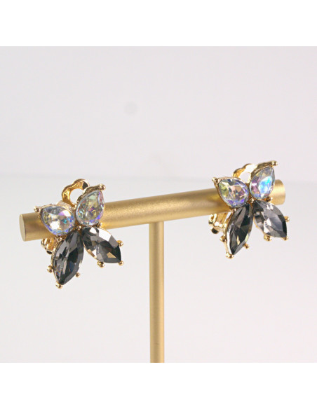 Klipsy do Uszu Lolita Akcesoria Klips do UCHA MOTYLKI MOTYLE GRAFITOWY