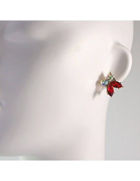 Klipsy do Uszu Lolita Akcesoria Klips do UCHA MOTYLKI MOTYLE CZERWONY