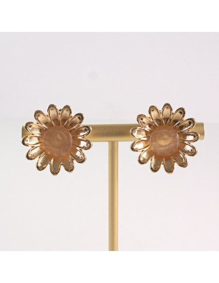 Klipsy do Uszu Lolita Akcesoria Klips do UCHA KWIATKI STOKROTKI ŁOSOSIOWY