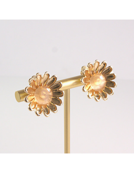 Klipsy do Uszu Lolita Akcesoria Klips do UCHA KWIATKI STOKROTKI ŁOSOSIOWY