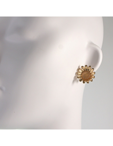 Klipsy do Uszu Lolita Akcesoria Klips do UCHA KWIATKI STOKROTKI ŁOSOSIOWY