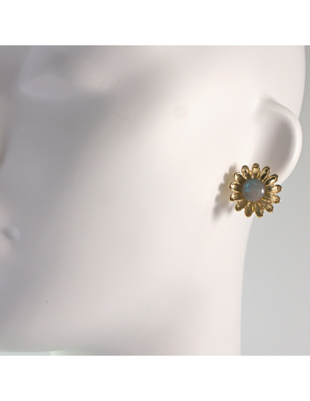 Klipsy do Uszu Lolita Akcesoria Klips do UCHA KWIATKI STOKROTKI SZARY