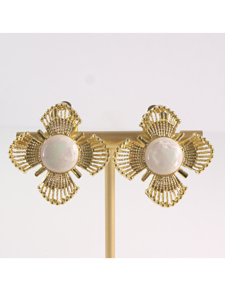 Klipsy do Uszu Lolita Akcesoria Klips do UCHA ZŁOTE KWIATKI KWIATKI