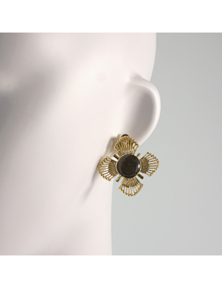 Klipsy do Uszu Lolita Akcesoria Klips do UCHA ZŁOTE KWIATKI KWIATKI