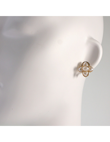 Klipsy do Uszu Lolita Akcesoria Klips do UCHA PERŁOWE  KWIATY KWIATKI LILIJKI