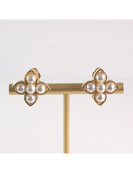 Klipsy do Uszu Lolita Akcesoria Klips do UCHA PERŁOWE  KWIATY KWIATKI LILIJKI