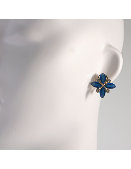 Klipsy do Uszu Lolita Akcesoria Klips do UCHA KWIATY KWIATKI LILIJKI GRANAT