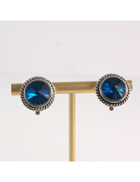 Klipsy do Uszu Lolita Akcesoria Klips do UCHA CRANATOWE "GUZIKI"