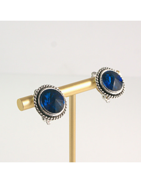 Klipsy do Uszu Lolita Akcesoria Klips do UCHA CRANATOWE "GUZIKI"