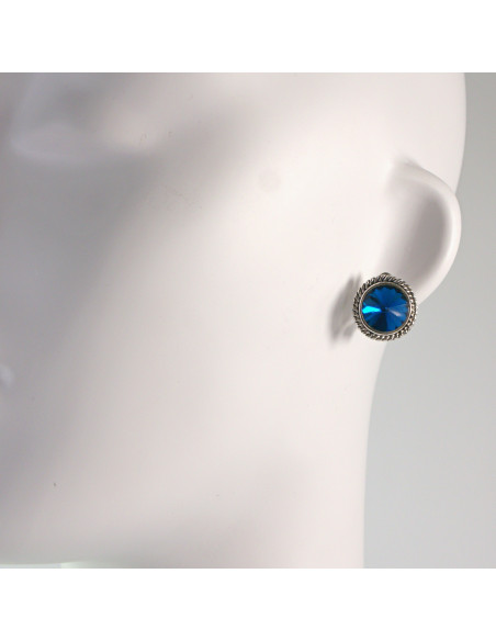 Klipsy do Uszu Lolita Akcesoria Klips do UCHA CRANATOWE "GUZIKI"